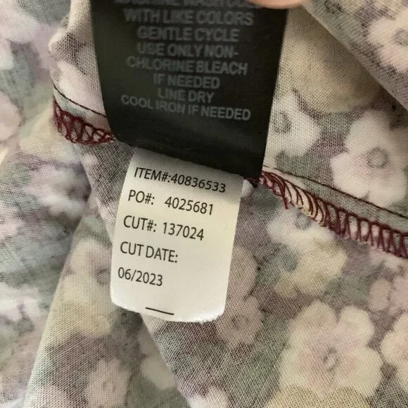 Torrid Floral Babydoll Dress Boho Cottagecore Long Sleeve Pink Purple 2X - Picture 7 of 7